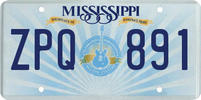 MS license plate ZPQ891