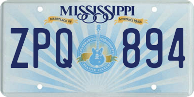 MS license plate ZPQ894