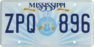 MS license plate ZPQ896