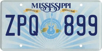 MS license plate ZPQ899