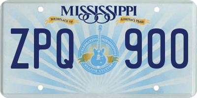 MS license plate ZPQ900