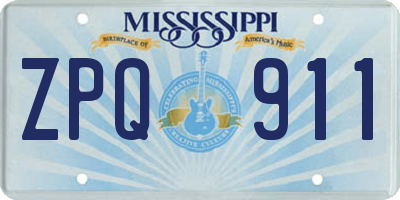 MS license plate ZPQ911