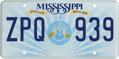 MS license plate ZPQ939