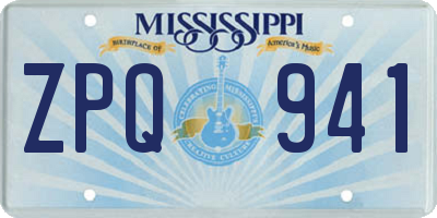 MS license plate ZPQ941
