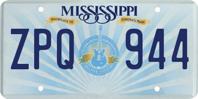 MS license plate ZPQ944