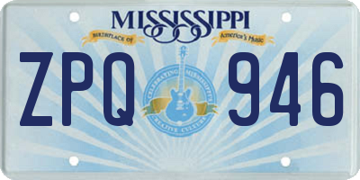 MS license plate ZPQ946