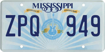 MS license plate ZPQ949