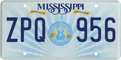 MS license plate ZPQ956