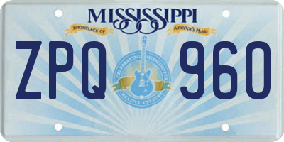 MS license plate ZPQ960