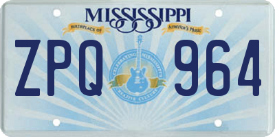 MS license plate ZPQ964