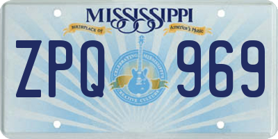 MS license plate ZPQ969