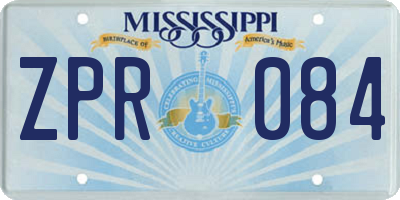 MS license plate ZPR084