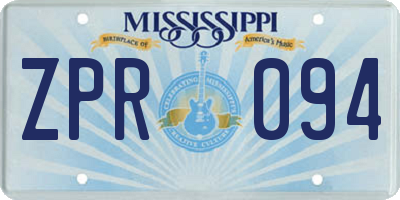 MS license plate ZPR094