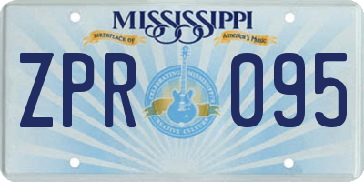 MS license plate ZPR095