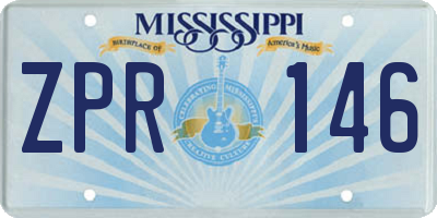 MS license plate ZPR146