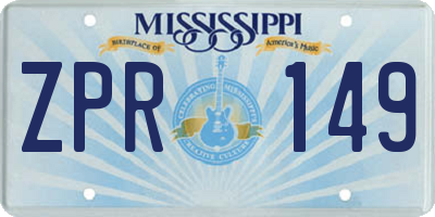 MS license plate ZPR149