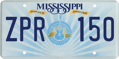 MS license plate ZPR150