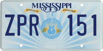 MS license plate ZPR151