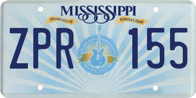MS license plate ZPR155