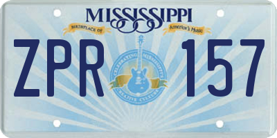 MS license plate ZPR157
