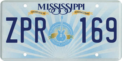 MS license plate ZPR169