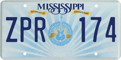 MS license plate ZPR174