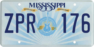 MS license plate ZPR176