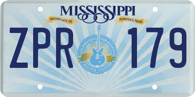 MS license plate ZPR179