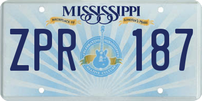 MS license plate ZPR187