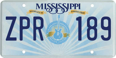 MS license plate ZPR189