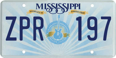 MS license plate ZPR197