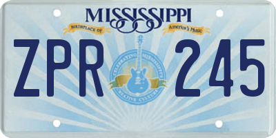MS license plate ZPR245