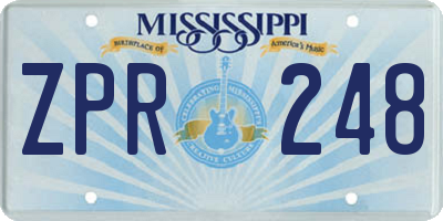 MS license plate ZPR248