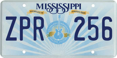 MS license plate ZPR256