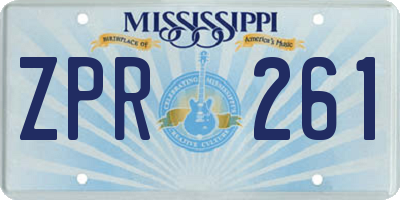 MS license plate ZPR261