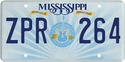 MS license plate ZPR264