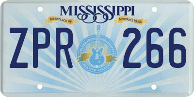 MS license plate ZPR266