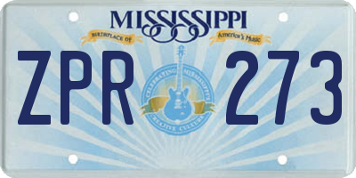 MS license plate ZPR273