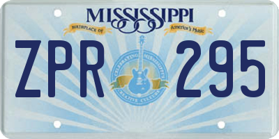 MS license plate ZPR295