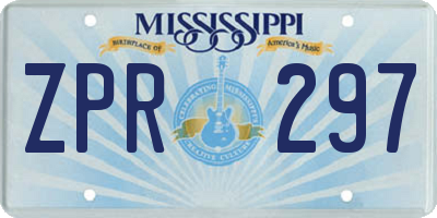 MS license plate ZPR297