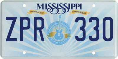 MS license plate ZPR330