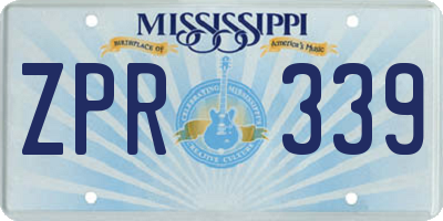 MS license plate ZPR339