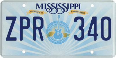 MS license plate ZPR340