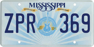 MS license plate ZPR369