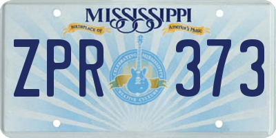 MS license plate ZPR373