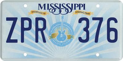 MS license plate ZPR376