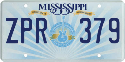 MS license plate ZPR379