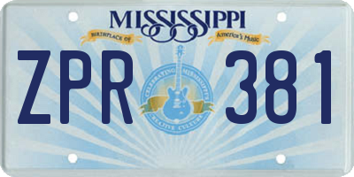 MS license plate ZPR381