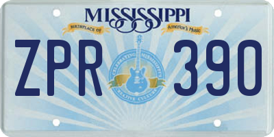MS license plate ZPR390
