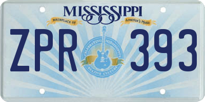 MS license plate ZPR393